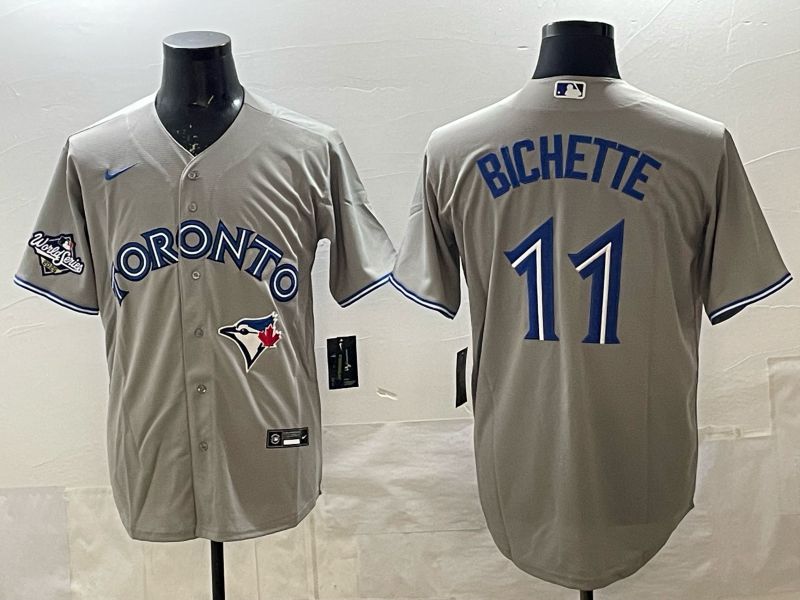 Men 2025 Toronto Blue Jays #11 Bichette Grey Game Nike MLB Jersey style 05->toronto blue jays->MLB Jersey